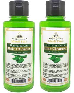 Khadi Pure Pure Herbal Aloevera Hair Cleanser (Pack Of 2) Men & Women (420 ml)