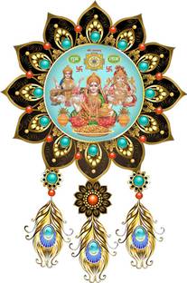 god & god's 61 cm Laxmi Ganesh Sarsawati G Wall Sticker 857 Self Adhesive Sticker