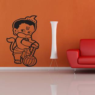 WALLDECORS 60.96 cm LITTLE JAI HANUMAN IMAGE Self Adhesive Sticker