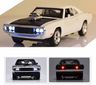 hph craft 1:32 The Fast Furious 7 Simulation car of Model Alloy Toy car Dodge Charger muscle vehicle children Classic Metal Cars Pullback Toy car for Kids Best Gifts Vehicle Toys for Kids Sound and Light Pull Back Cars Toys & Truck Cars Boys Multi Color