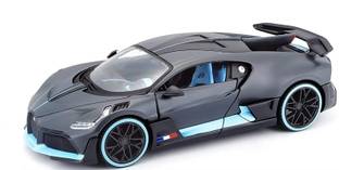 DEUSON ECOM 1:32 Scale Die-cast Metal Model Bugatti Divo Sport Pull Back Car Toy with Openable Doors, Light and Sound Effects for Boys Girls Kids
