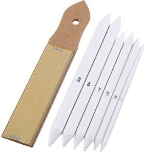 Definite White Paper Art Blending Stump and Tortillon for Student Artists Drawing Shading with Sand Paper for Sharpening Pastel Pencils and Cleaning Paper Stumps