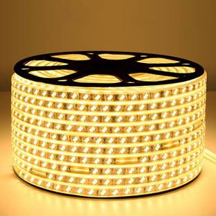 Hybrix LED Strip Ceiling Cove Rope Light, (10 Mtr.) Double Row (120 LED Per Mtr), Waterproof IP67 & Flexible With Adaptor/Connector, 220v AC, Super Bright Natural Warm White Color Recessed Ceiling Light Ceiling Lamp