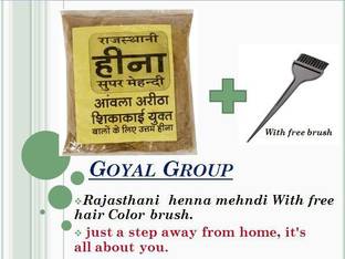 RAJASTHANI HEENA SUPER MEHANDI Herbal Rajasthani henna mehndi & Free Hair Brush Pack of 250 G