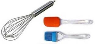 WokHouse 3 Pcs Kitchen Tools Set combo Oil Brush, Spatula with Whisker Oil Brush, Spatula with Whisker Combo Set of 3 for Home Kitchen Tools Set Kitchen Tool Set