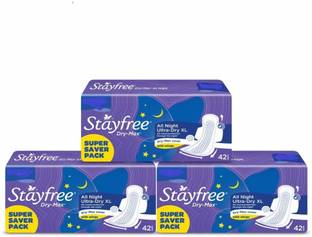 STAYFREE Dry Max All Night XL Dry Cover For Women Combo Sanitary Pad