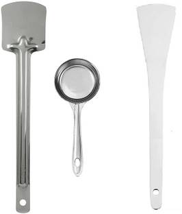 MASSEY Stainless Steel Perfect Dosa Making Spoon/Ladle Set of 3 Pcs Stainless Steel Perfect Dosa Making Spoon/Ladle Set of 3 Pcs Kitchen Tool Set Stainless Steel Serving Spoon Set
