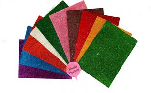 KHUSHA CREATIONS Glitter Foam sheets (Pack of 10 , Multicolor) For Craft , School projects , DIY