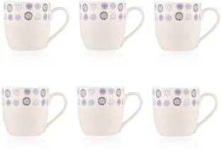 UPC Pack of 6 Bone China Festival Series Set of 6 Coffee Mugs New Modern Design Fine Bone China Ceramics Tableware, Premium Light Tea/Coffee Cups (Set of 6 Mugs in a Box)
