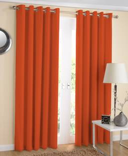 AIRWILL 214 cm (7 ft) Door Cotton Room Darkening Curtain (Pack Of 2)