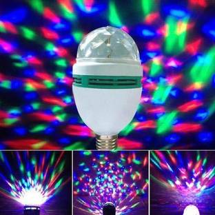 Ajod LED Crystal Rotating Bulb Disco LED Light,LED Rotating Bulb Light Lamp for Party/Home/Diwali Decoration Single Disco Ball