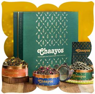 Chaayos Premium Tea Gift Box | Perfect Festival Gift | Immunity Boosting Green Teas & Infuser | Wellness Gift Hamper Combo