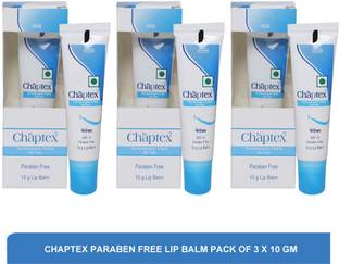 Chaptex paraben free Lip balm pack of 3 x 10 gm NA