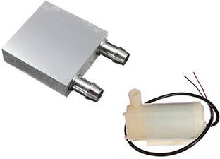 Stookin 9V DC Submersible Pump Motor with Aluminum Water Cooling Block 40x40x12mm Liquid Cooler Waterblock Radiator for GPU CPU Cooling Educational Electronic Educational Electronic Hobby Kit