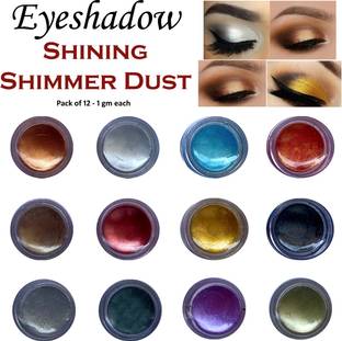 VOZWA 12 Pcs Shining Eyeshadow Shimmer Dust 12 g