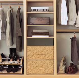 KUBER INDUSTRIES Designer Metalic Floral Print Non Woven Fabric 2-Replacement Drawer Storage And Cloth Organizer Unit for Closet (Beige)-KUBMART3480 KUBMART03480
