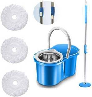 GTE Easy Magic Floor Mop 360° Bucket Sheep Steel with 3 Micro Fiber Refills Mop Set