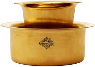 IndianArtVilla Brass Coffee Filter Davara Coffee Maker , Home Hotel Restaurant, 175 ML, Gold Indian Coffee Filter