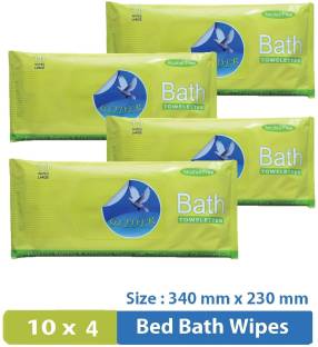 GLIDER Refreshing Bath Wipes (Pack Of 4) (10 Towels Per Pack)