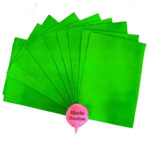 KHUSHA CREATIONS Plain Foam sheets (Pack of 10 , Green) For Craft , School projects , DIY