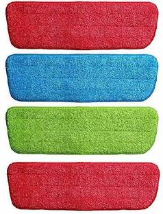 Birudmart Microfiber Spray Mop Replacement Head Pads - Set of 4 Wet and Dry Microfiber Cleaning Cloth