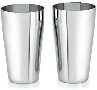 MASSEY (Pack of 2) Stainless Steel Lassi Glass/Serving Glass (Set of 2) Glass Set Water/Juice Glass