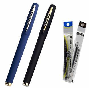 Definite Baoke Blue and Black 1.0mm Gel Pen for smooth writing, Matte Body Finish with 1 Blue and 1 Black 1.00mm Refill Gel Pen