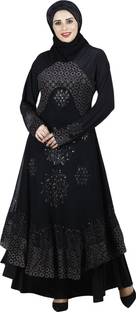 Panache The Abaya Couture Polyester Solid Abaya With Hijab