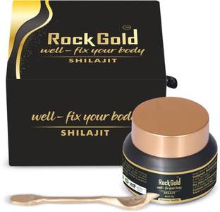 Rock Gold Pure Ayurvedic Shilajit Resin with Pure Gold and Silver- Authentic Trace Minerals Shilajeet