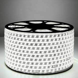 Hybrix LED Strip Ceiling Cove Strip Rope Light, (15 Mtr.) Double Row (120 LED Per Mtr), Waterproof IP67 & Flexible With Adaptor/Connector, 220v AC, Super Bright Cool WHITE Color Recessed Ceiling Lamp