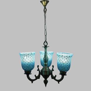 1st Time Designer Royal Chandelier Of Hand Decorative Glass Lamps With Colorful Chips & Beeds For Magical & Romantic Lighting Effect ,3 Light Ceiling Pendant Light- K1 Chandelier Ceiling Lamp