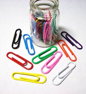Oddy MULTICOLOUR GEM CLIP (100 PC) MEDIUM Plastic Coated MULTICOLOUR GEM clip U CLIP GEM CLIP PAPER CLIP