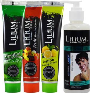 LILIUM Shaving Cream & After Shaving Gel For Men(GC835) Pack of 4