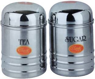 Classic Steels Steel Tea Coffee & Sugar Container  - 550 ml