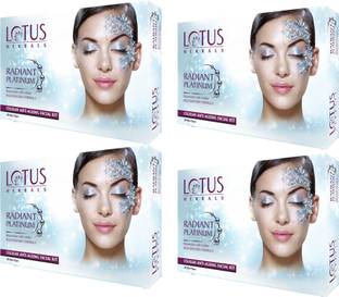 LOTUS Herbals Radiant Platinum Cellular Anti-Ageing Facial Kit _ 37 gm ( Pack Of 4 )