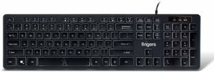 FINGERS Magnifico Moonlit Backlit Wired USB Keyboard Wired USB Standard Multi-device Keyboard Compatible with Desktop, Laptop, Mac