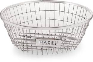 HAZEL Dish Drainer Kitchen Rack Steel Stainless Steel Dish Drainer Bowl Bartan Basket Utensil Drying Rack Round Medium Stand for Kitchen