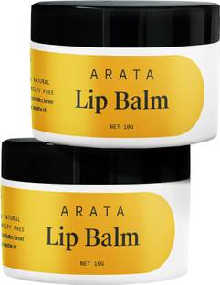 ARATA Lip Balm | For Dry, Chapped Lips | Moisturises & Repairs | Pack Of 2 Cardamom