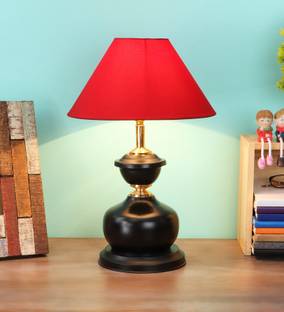 BrightDaisy 10" Red Shade with Black Lamp Base Table Lamp