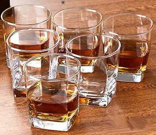 GOOD TO GREAT CREATION (Pack of 6) New Old Fashioned Whiskey Bar Square Glass Glass Water/Juice Glass