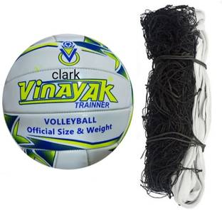 clark Pu match volleyball with nylon net Volleyball Kit