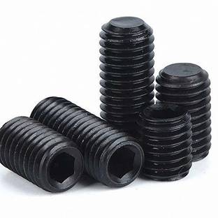 RPI SHOP Nut M5 X 12mm Allen Grub Screw,Hex Socket Set Screw-HT,Bright Finish, Machine Thread, Quantity - 10 Pcs