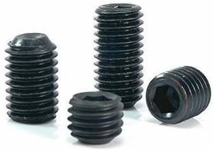 RPI SHOP Nut M4 X 8mm Allen Grub Screw,Hex Socket Set Screw-HT,Bright Finish, Machine Thread, Quantity - 25 Pcs
