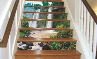Jump up 91.44 cm STAIR STICKERS, Water Fall, Floor sticker Self Adhesive Sticker