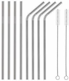 Pyarana Straws for Drinking with Brushes (4 Bent + 4 Straight + 2 Brushes) Kitchen Tool Set