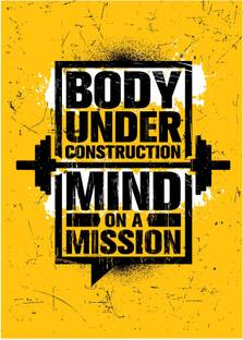 DECOR Production 121.92 cm Gym - Fitness - Bodybuilding - Office - Sports - Workout - Boxing - Inspirational - Motivational - Quotes - Wall Sticker_0236 Self Adhesive Sticker