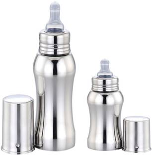 Beautiq Baby Collections Stainless Steel Baby Feeding Bottle Combo(Pack of 2) 300ml and 150ml - 450 ml