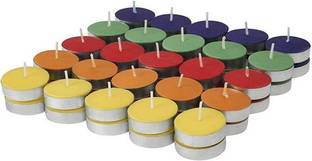 SUYESHA ENTERPRISES Suyesha Wax Tea-Light MultiColour Candles (Set of 50, Unscented) Candle