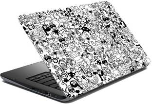 wallpics Black And White Pattern Laptop Skin Fully Waterproof Vinyl Sticker, All Black and White Pattern Collection For and All Models (12X16inch) lap5151 Vinyl Laptop Skin Compatible for 16.1 inch