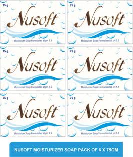 Nusoft moisturizer soap - best moisturizing bar soap for dry skin(pack of 6)75g